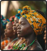 Femmes en tenue traditionnelle à Ouidah